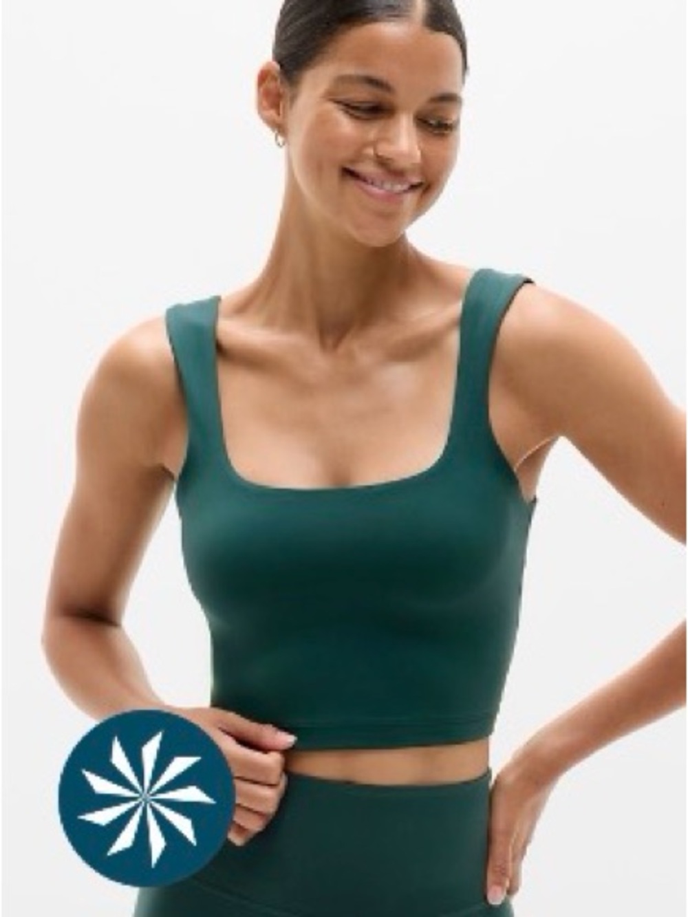 Athleta Transcend Square Neck Crop Sports Bra